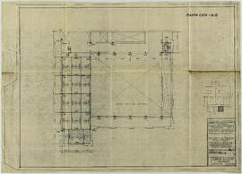 Modificación y ampliación del edificio principal. Sección del frente biblioteca estructura de hormigón armado planta cota + 10.75.