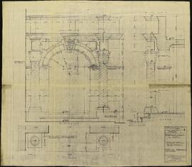 Modificación del pabellón de Méjico detalle pórtico de entrada.